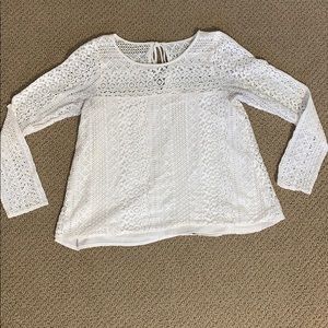 White, Lace Long-Sleeve Top